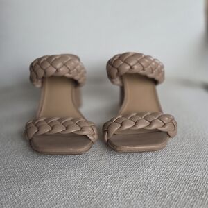 A New Day Braided Block Heel Mules – Tan – Size 7
